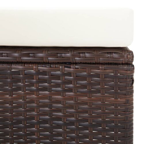 Reclining Garden Chair with Cushions Poly Rattan Brown - Image 7