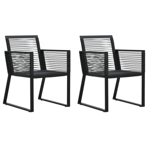 Garden Chairs 2pcs Black PVC Rattan