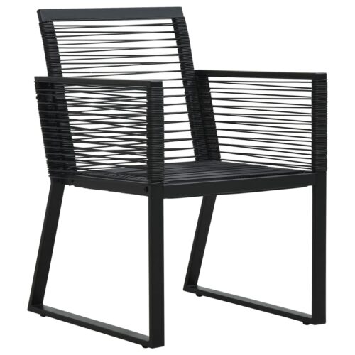 Garden Chairs 2pcs Black PVC Rattan - Image 2