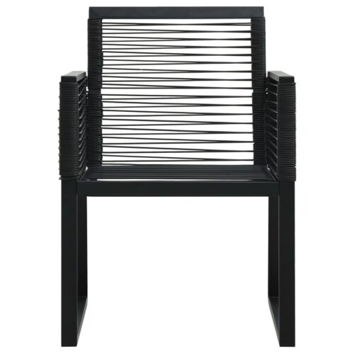 Garden Chairs 2pcs Black PVC Rattan - Image 3