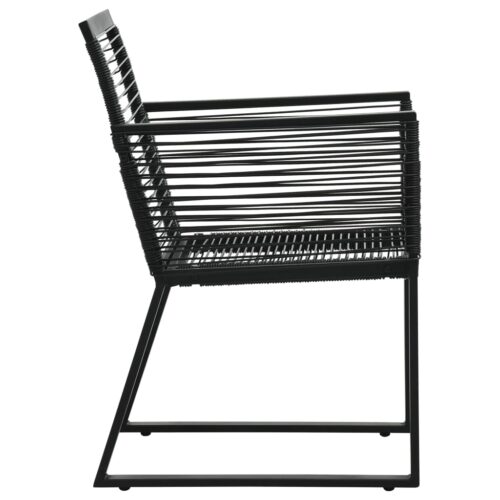 Garden Chairs 2pcs Black PVC Rattan - Image 4