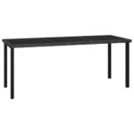 Garden Dining Table Black 180x70x73cm Poly Rattan