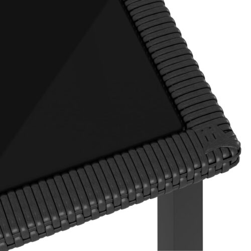 Garden Dining Table Black 180x70x73cm Poly Rattan - Image 4