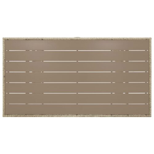Garden Table Grey 130x70x66cm Poly Rattan - Image 4