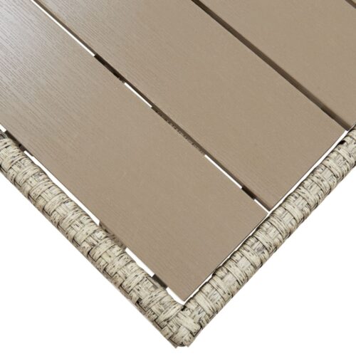 Garden Table Grey 130x70x66cm Poly Rattan - Image 5