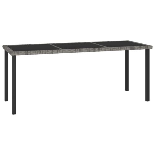 Garden Dining Table Grey 180x70x73cm Poly Rattan