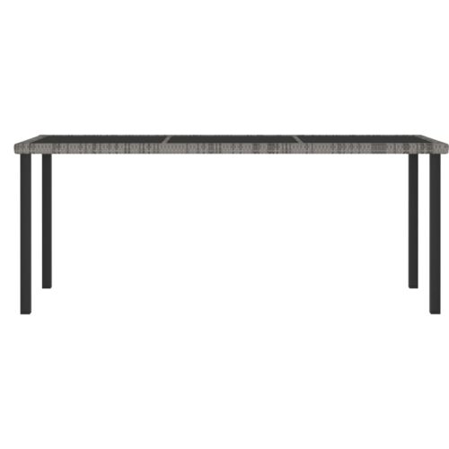 Garden Dining Table Grey 180x70x73cm Poly Rattan - Image 2