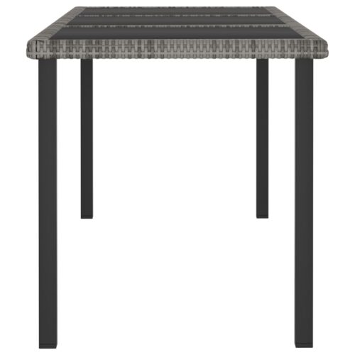 Garden Dining Table Grey 180x70x73cm Poly Rattan - Image 3