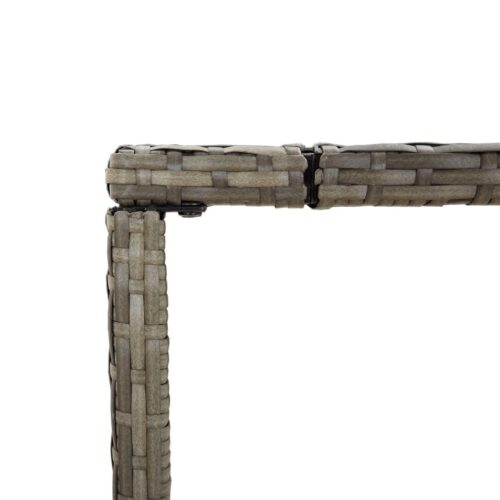 Bar Table with Glass Top Grey 180x70x110cm Poly Rattan - Image 5