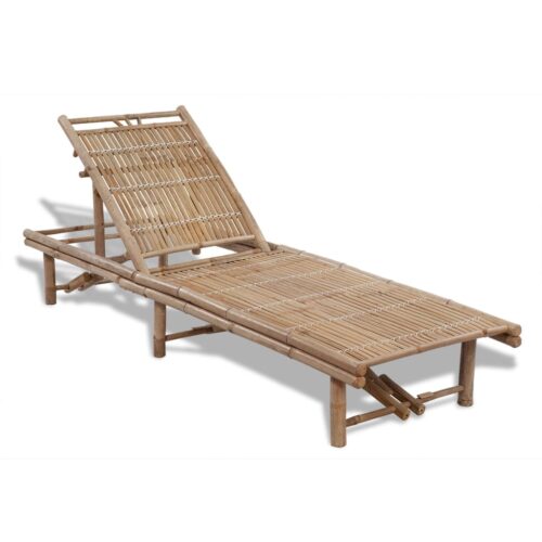 Outdoor Bamboo Sun Lounger Garden Patio Pool Beach Tropical Island Lounge Chair