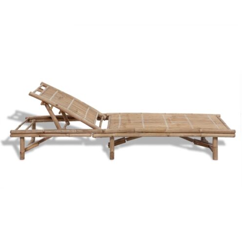 Outdoor Bamboo Sun Lounger Garden Patio Pool Beach Tropical Island Lounge Chair - Image 2
