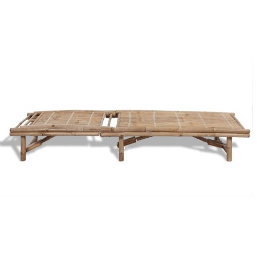 Outdoor Bamboo Sun Lounger Garden Patio Pool Beach Tropical Island Lounge Chair - Image 3