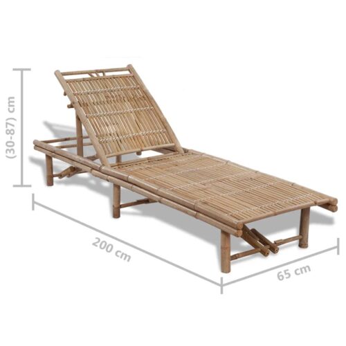 Outdoor Bamboo Sun Lounger Garden Patio Pool Beach Tropical Island Lounge Chair - Image 6