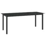 Garden Table Black 190x90x74cm Aluminium Glass
