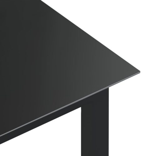 Garden Table Black 190x90x74cm Aluminium Glass - Image 4