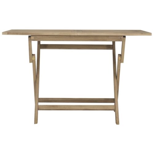 Folding Garden Table Grey 120x70x75cm Solid Wood Teak - Image 3