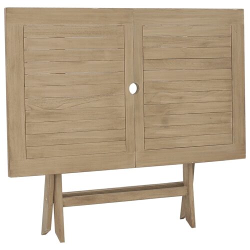 Folding Garden Table Grey 120x70x75cm Solid Wood Teak - Image 5