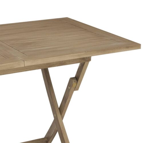 Folding Garden Table Grey 120x70x75cm Solid Wood Teak - Image 7
