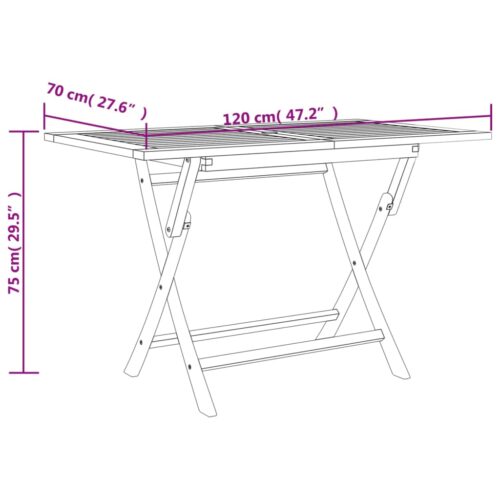 Folding Garden Table Grey 120x70x75cm Solid Wood Teak - Image 8