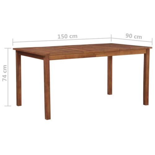 Garden Table 150x90x74cm Solid Acacia Wood - Image 5