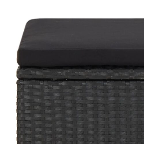 Garden Stools 4pcs with Cushions Poly Rattan Black - Image 5