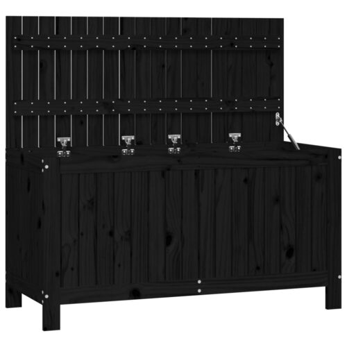 Garden Storage Box Black 115x49x60cm Solid Wood Pine