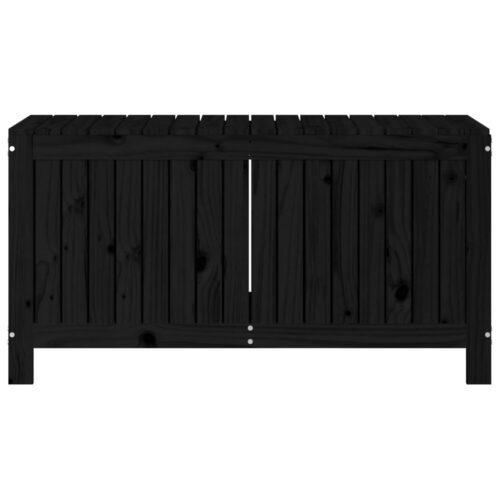 Garden Storage Box Black 115x49x60cm Solid Wood Pine - Image 5
