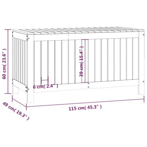 Garden Storage Box Black 115x49x60cm Solid Wood Pine - Image 9
