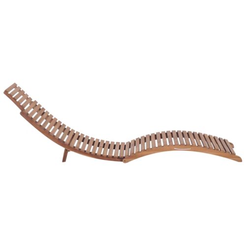 Folding Sun Lounger Solid Teak Wood - Image 7