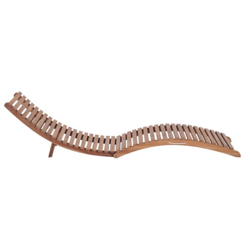 Folding Sun Lounger Solid Teak Wood - Image 8