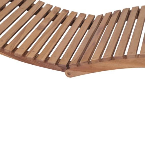Folding Sun Lounger Solid Teak Wood - Image 9