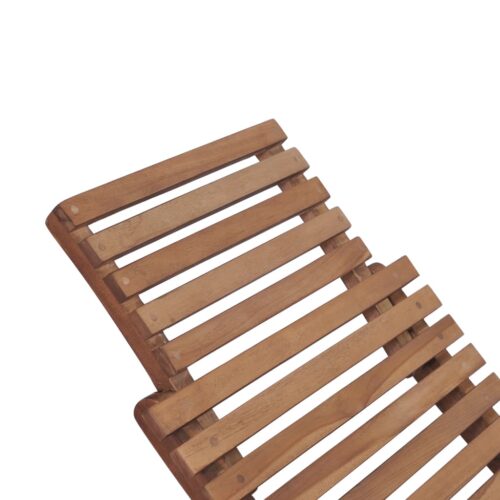 Folding Sun Lounger Solid Teak Wood - Image 10