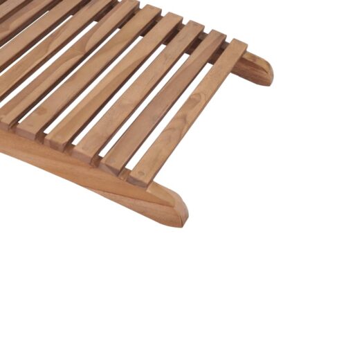 Folding Sun Lounger Solid Teak Wood - Image 11