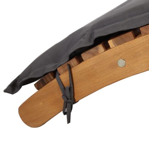 Sun Lounger with Cushion Solid Acacia Wood Dark Grey - Image 8
