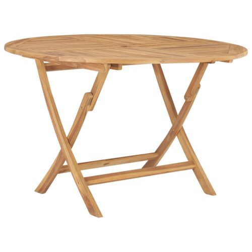 Folding Garden Table Diameter 120cm Solid Teak Wood
