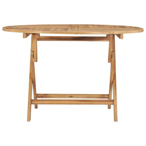 Folding Garden Table Diameter 120cm Solid Teak Wood - Image 2