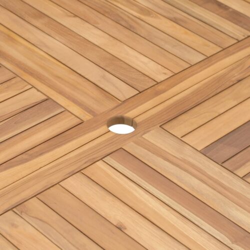 Folding Garden Table Diameter 120cm Solid Teak Wood - Image 7