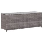 Garden Storage Box Grey 150x50x60cm Poly Rattan