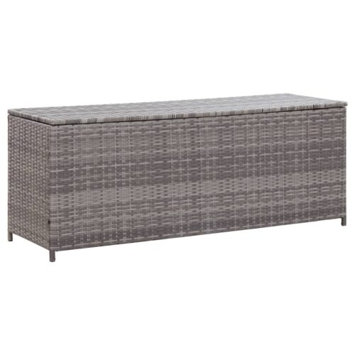 Garden Storage Box Grey 150x50x60cm Poly Rattan