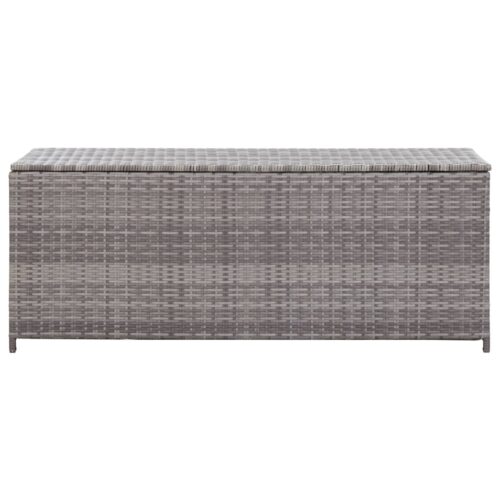 Garden Storage Box Grey 150x50x60cm Poly Rattan - Image 3