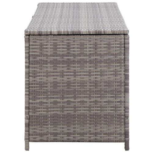 Garden Storage Box Grey 150x50x60cm Poly Rattan - Image 5