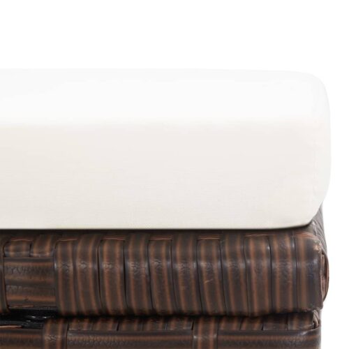 Garden Stools 4pcs with Cushions Poly Rattan Brown - Image 5