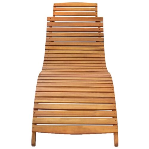 Garden Sun Lounger with Cushion Solid Wood Acacia - Image 3