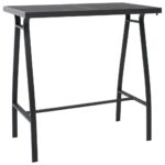 Garden Bar Table Black 110x60x110cm Tempered Glass