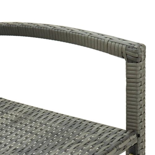 Bar Stools 2pcs Grey Poly Rattan - Image 7