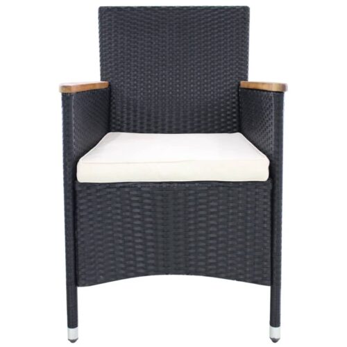 Garden Chairs 2pcs with Cushions Poly Rattan Black - Image 3