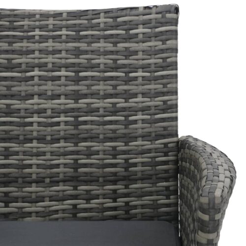 2-Seater Garden Sofa with Tea Table Poly Rattan Anthracite - Image 5