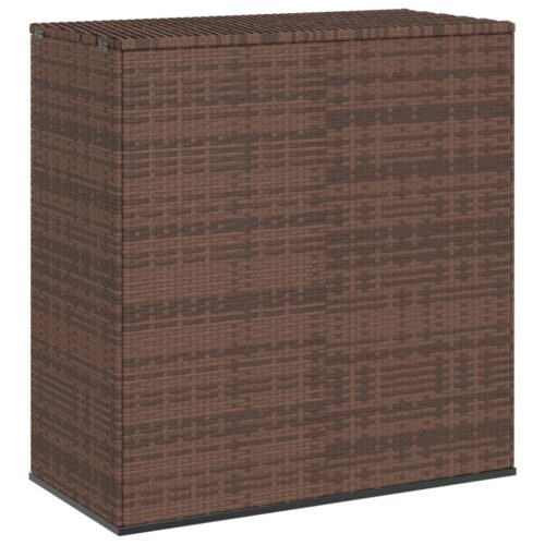 Garden Cushion Box PE Rattan 100x49x103.5cm Brown