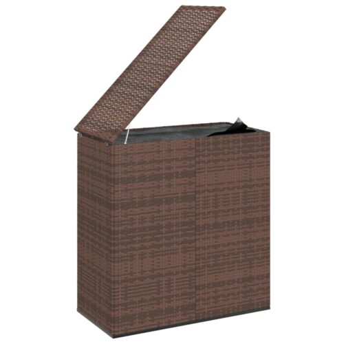 Garden Cushion Box PE Rattan 100x49x103.5cm Brown - Image 3