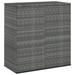 Garden Cushion Box PE Rattan 100x49x103.5cm Grey